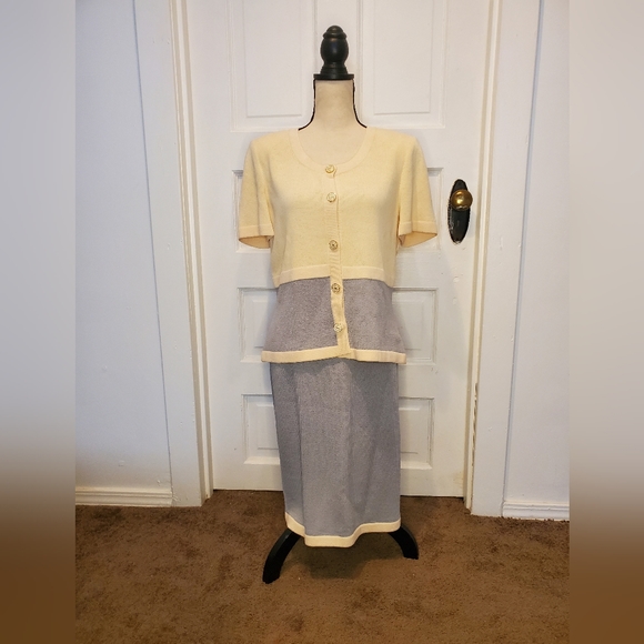 St. John Collection Marie Gray Vintage Skirt Set - Picture 1 of 6